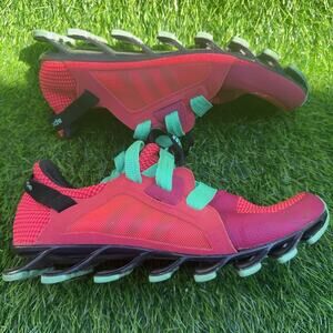 Adidas Springblade Shoes Womens Size 6.5 Red Green Running Sneakers AQ5247